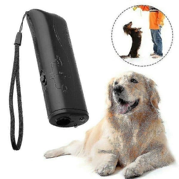 (Gul) Blød ultralyds anti-gøende kæledyrsafviser med LED-lys til hunde
