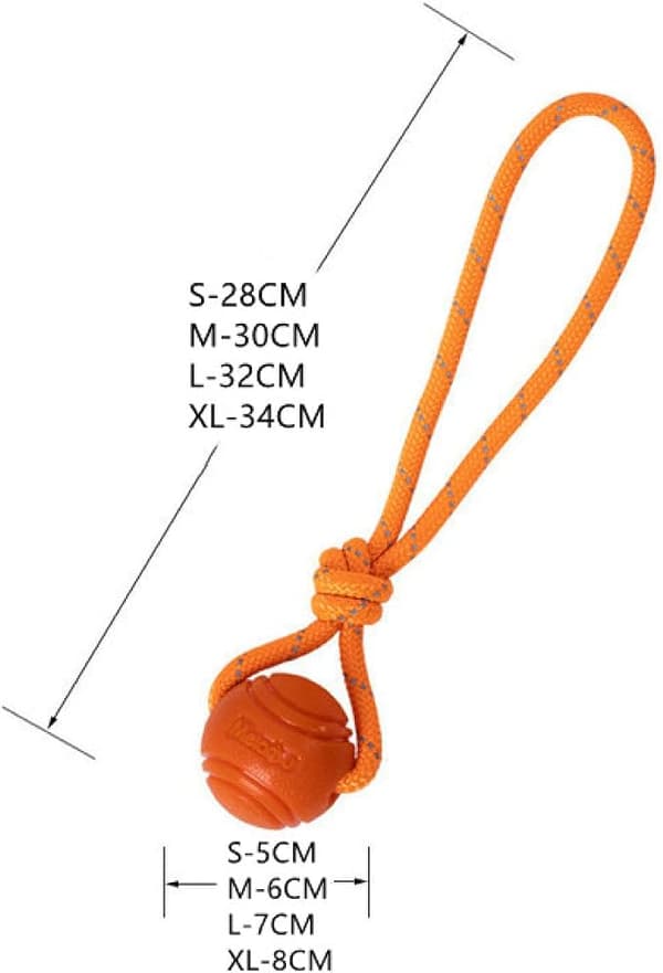 Dog Ball, Chew Toy, Indestructible, with Rope, Interactive, DXGHC