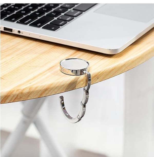 Handbag Hook - Foldable Metal Bag Hook - Bag Holder for Table or Desk Handbag Hanging {db}