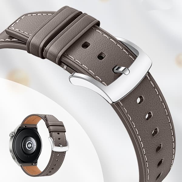 Urrem i ægte læder kompatibel med Huawei GT3 Pro Smartwatch - 20/22mm Grå 22 mm Grå 22 mm Grey 22 mm
