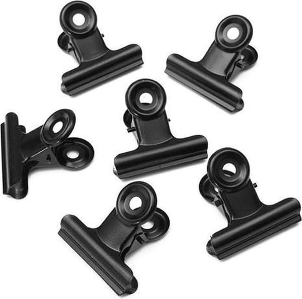 40 dele - Sorte clips - Bulldogclips - Metal - 30mm - SEC
