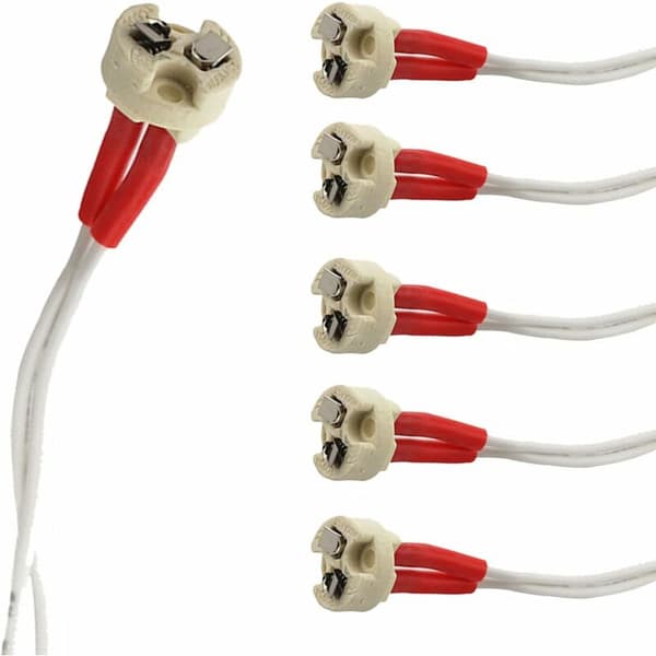 6-pack MR16 lamphållare, 16 cm anslutningsadapter för MR16 GU5.3 keramiska CFL halogenlampor [Energiklass A+]