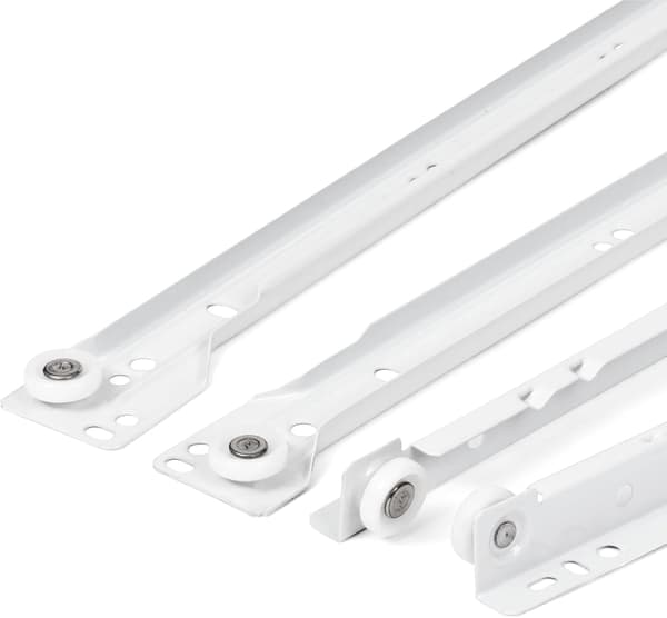 250mm Drawer Slides - 2-pack (1 pair) White Full Extension Drawer Slides - Easy-to-Install Drawer Slide Set