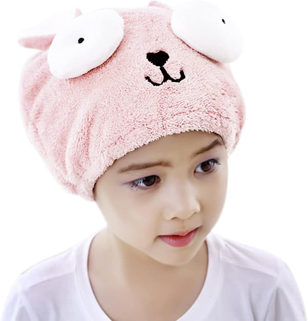 Sød tegneserie børne superabsorberende håndklædeindpakning blød mikrofiber hurtigtørrende bandana