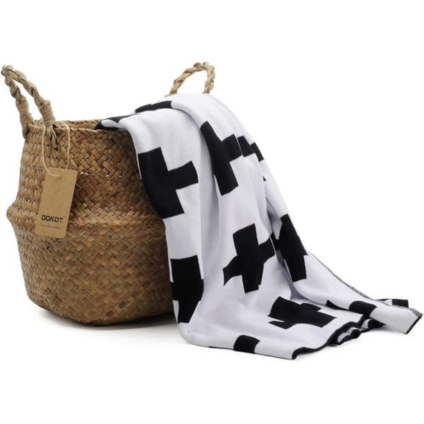 Dokot Handwoven Basket with Handles, Natural Seagrass, Large Storage / Laundry