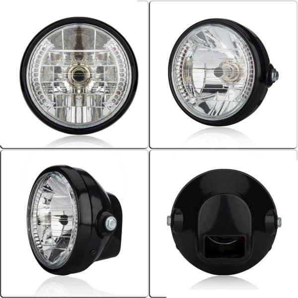Universal 7 tommer 12V motorcykel forlygte rund blinklys lampe egnet til Cafe