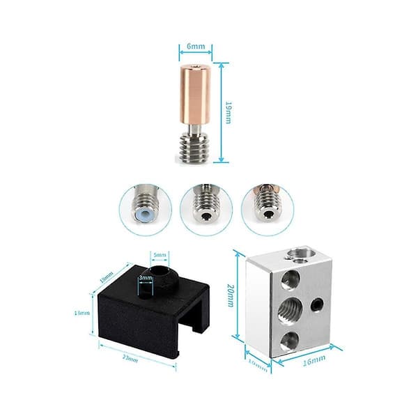 Extruder Heating Block Kit Plus Extra High Temperature Thermistors Pro 300 For Ender3s1, Bimetal He