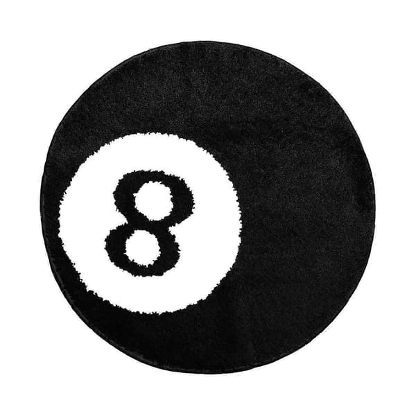 8 Ball Mat - 61 cm Vit & Svart Matta - Coola Mattor och Estetiska Mattor för Sovrum & Vardagsrum