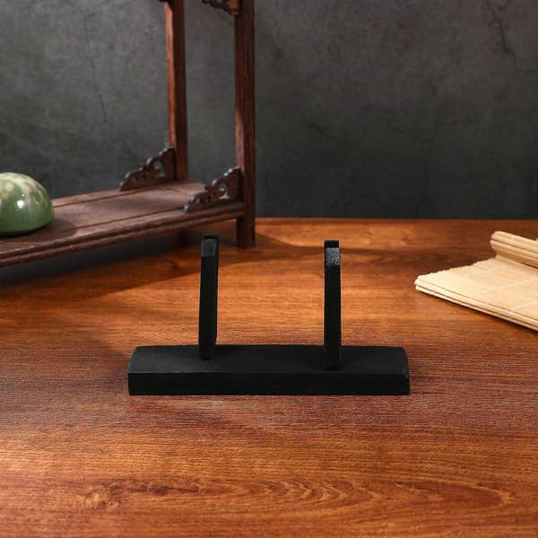 Black Wooden Fan Holder for Handheld Fan Display Stand 1pc Foldable Stand