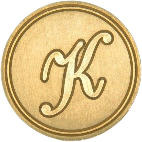 Voksseglstempel bokstav A-Z, alfabet initialseglstempel for jule- og takkekort, bryllupsinvitasjon W-S-2 (bokstav K) -