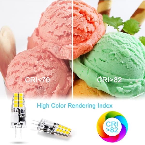 3W G4 LED Bulb, 6000K Cool White, Equivalent to 35W G4 Halogen Bulb, AC/DC 12V, 300 Lumens, Non-Dimmable, 10-Pack