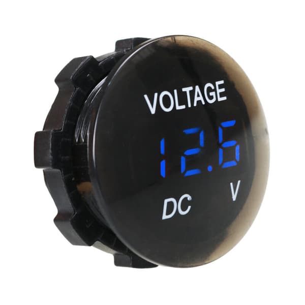 Vandtæt voltmeter, Mini Digital Display Spændingstester DC 12V-24V LED Tester til Bil Motorcykel Auto Lastbil Autocamper (Blå) KLB
