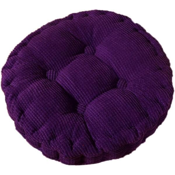 Tuolin tyyny, paksu pehmuste, tikattu, pyöreä, sisä- ja ulkokäyttöön, pyöreä tyyny, violetti