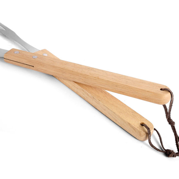#Sett med 2 grillgafler med trehåndtak#