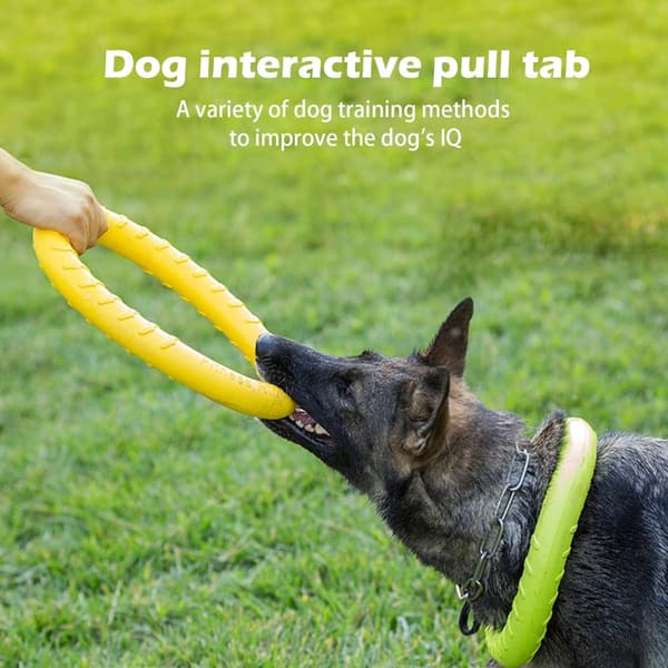 Dog Frisbee, Durable EVA Floating Throwing Disc for Aggressive Chewers, for Training Medium to Large Dogs, Yellow 18 cm