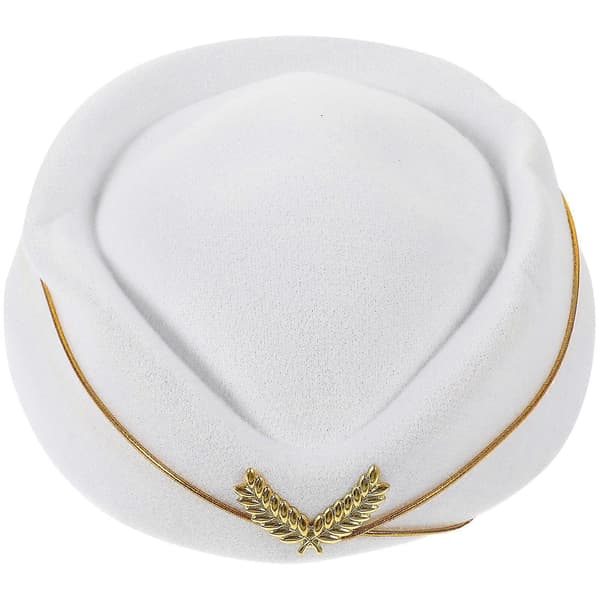 Lentoemännän hattu, esityshattu, lentoemännän hattu, lentoemännän asuste, beige