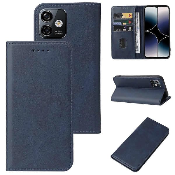 Magnetisk Stängning Läder Telefonfodral [DB] Blå För Ulefone Note 16 Pro Blue For Ulefone Note 16 Pro