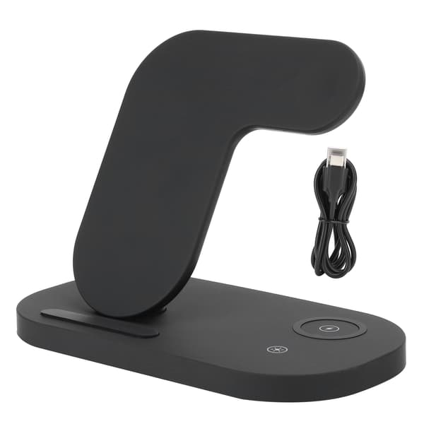 3-in-1 Waterfall Lamp Wireless Charger Stand Phone Watch Headset Fast Charging Station