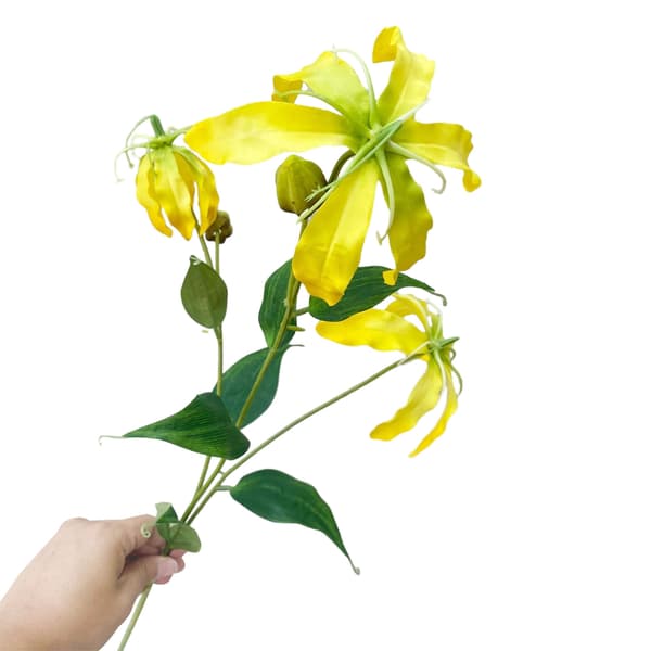 (Gul) 3 st Flamlilja Simuleringsblomma Erythrina Bröllopssal Bröllopsblomsterarrangemang (Lagerpackning och böjning före leverans)
