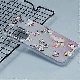 Til Samsung Galaxy S25+ Deksel Laser TPU+PC Telefondeksel Galvanisert Sommerfuglmønster-AB2 AB2
