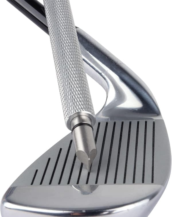 Golfkølle Groove Sharpener, Regrooving Værktøj og Renser til Wedges & Jern - Generer Optimal Backspin - Egnet til U & V-riller Sølv Sølv Silver