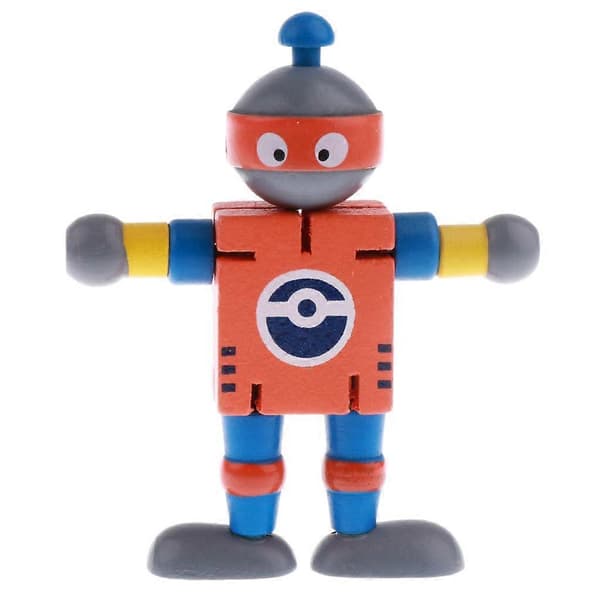 2X Trä Valnöts Docka Robotar Figur Dockmodell Barn Leksak Orange Ålder 3+ (FMY)