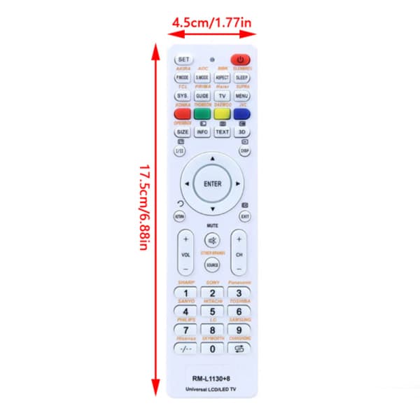 Universal Erstatningsfjernkontroll RM-L1130+8 for alle merker T