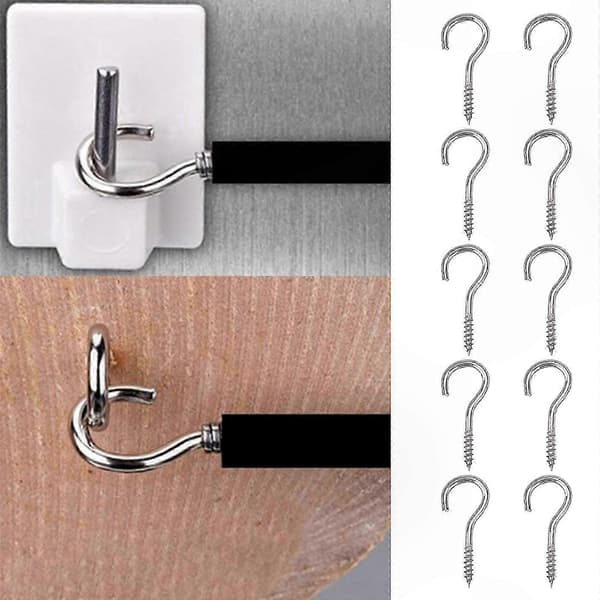 Curtain Wire Set, Cuttable Metal Hanging Cable with 8 Hooks and Screw Eyes for Curtains and Decorations, Black 2m