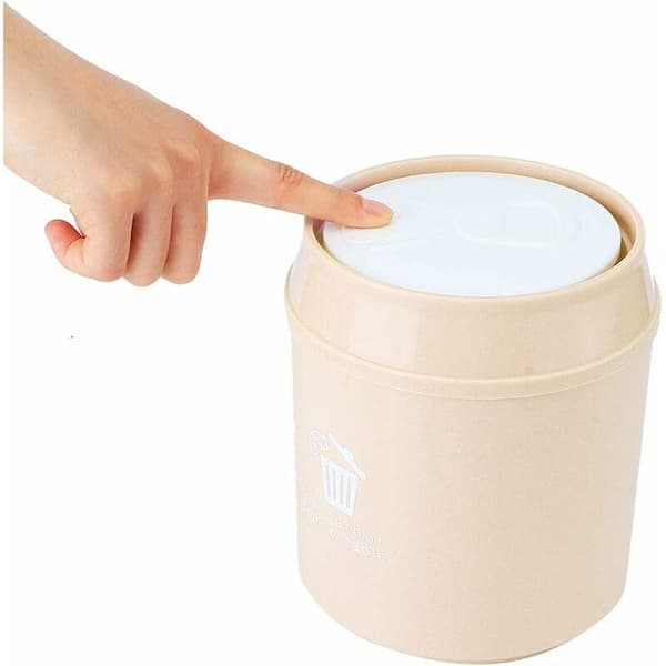 Mini Squeeze Papperskorg Liten plastpapperskorg med lock kontor soffbord byrå