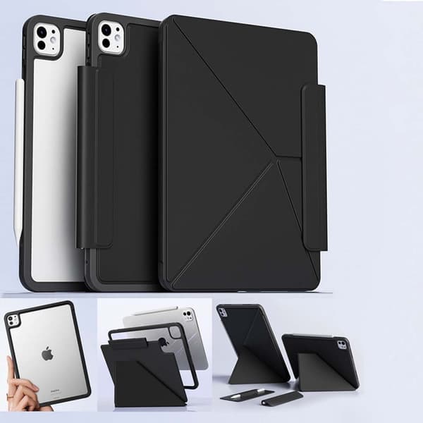 Double-Sided Magnetic Leather Case Protective Shell - Magnetic 8Pro - Black - Compatible with iPad 10th Generation (10.9 inch) / iPad 11 (A16) [2025 Model]