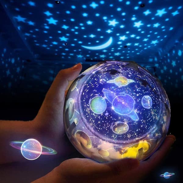Natlampe Projektor - 360 Roterende Planet Univers Projektionslampe