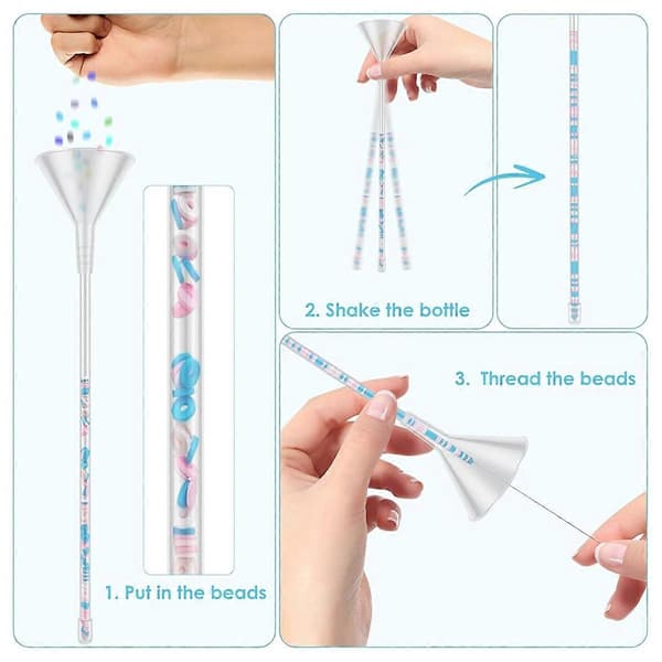 Bead funnel for clay beads, bracelet making kit for clay beads, complete bead funnel kit with beads