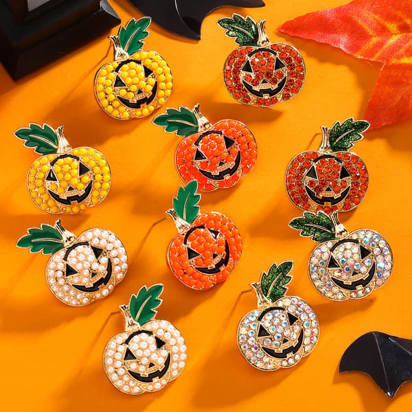 Halloween Akrylörhängen Set - Söt Spöke Pumpa Katt Spindel Design-FX-