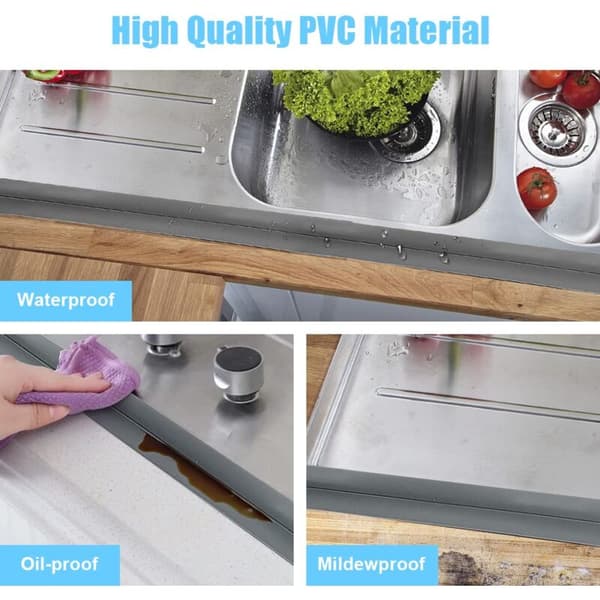 Baderomsforsegling - 3,2m55mm Selvklebende PVC Vanntett List - Selvklebende Fleksibel Sokkel