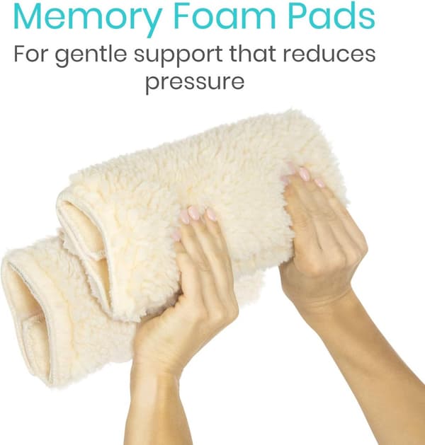 Kørestolsarmlænspude, Memory Foam-betræk til ældre, råhvid, 2 dele