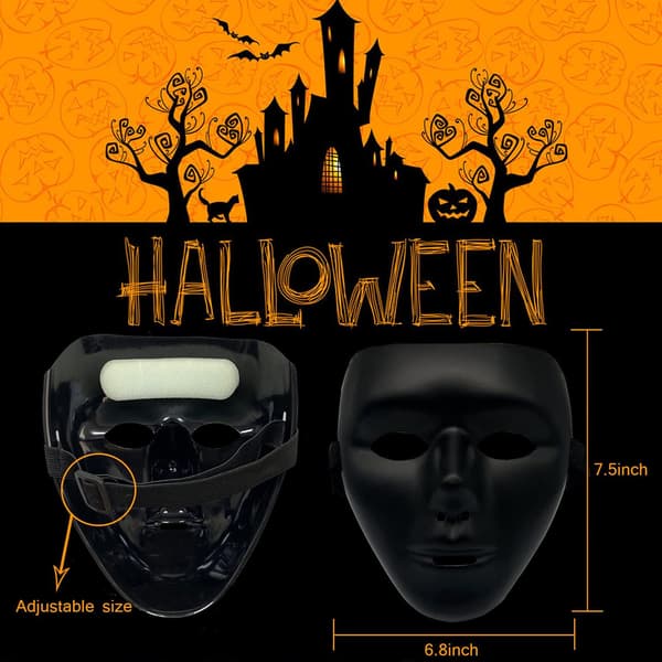 Halloween-maskerademasker til voksne, fuld ansigtsmaske Anonymous Street Dance Ghost Step (sort)