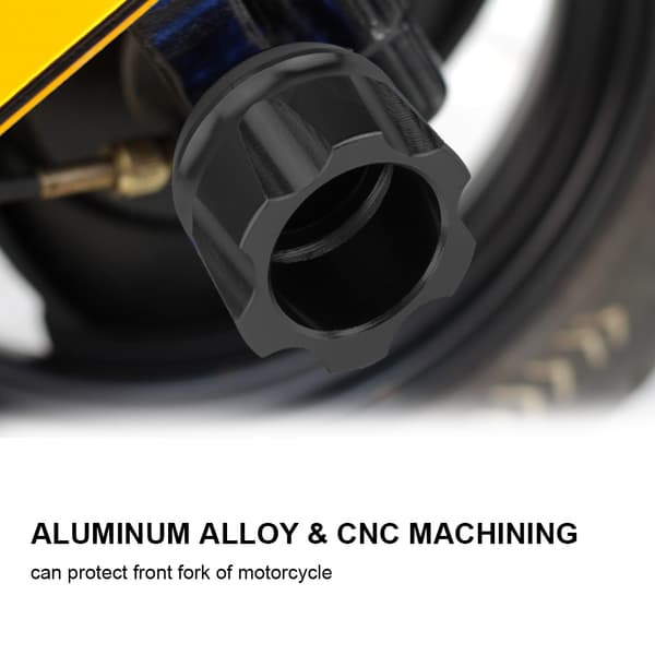 2 Pieces Universal Aluminum Alloy CNC Motorcycle Front Fork Anti-Collision Slider (Black)