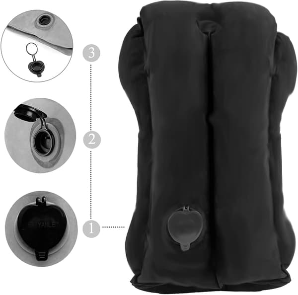 Travel-packed Inflatable Neck Pillow, Head and Neck Support with