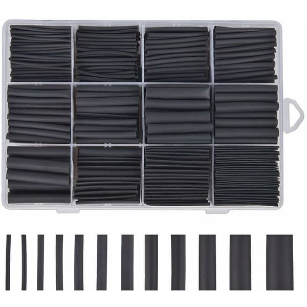 Sort Krympeflex 625 stk. Krympeflex Sortiment med 8 Størrelser 1-10 mm, GU.B/bon