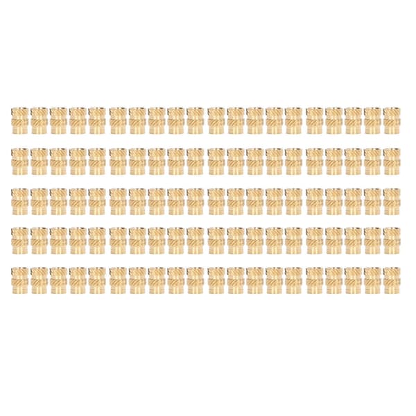 100pcs Brass Insert Wear Resistance Anti Corrosion Burr Free Knurled Threaded Insert for 3D Printer M4x8x6