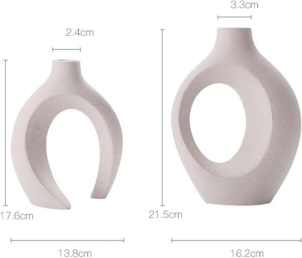 Ceramic Vase, Designer Vase, White Flower Vase, Modern Table Vase