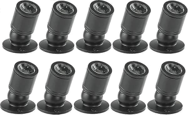 Mini LED Downlight 1W Mini Recessed Ceiling Light Recessed Spotlight with Driver 100-265V AC, 10pcs [Energy Class A+] (Black, Warm Light)