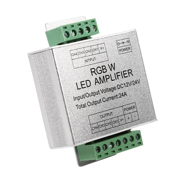 DC12-24V 24A RGBW Signal Amplifier 4-channel Output Circuit Aluminum Shell LED Strip Controller
