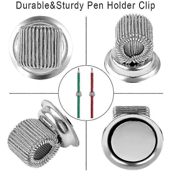 Magnetisk Penholder 10 stk. Rustfrit Stål Penholder Clips med Justerbart Fjederbeslag fi (FMY)