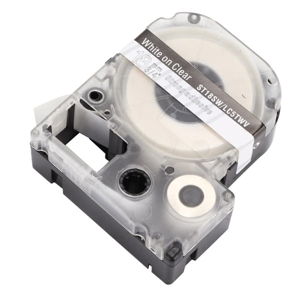 Label Tape PET Replacement Memo Paper for Epson Label Printer for KINGJIM Label Machine Transparent on White