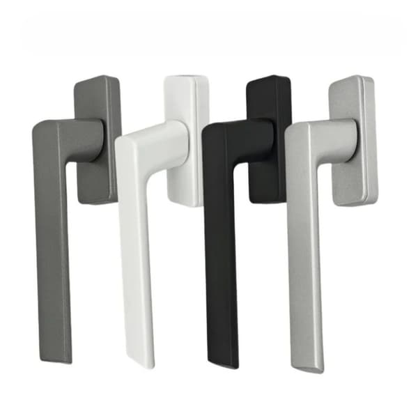 Lockable Window Handle for Tilt and Turn Windows in Aluminum Alloy with Ergonomic Curved Lever and 25mm Square Spindle Silver Silver Silver