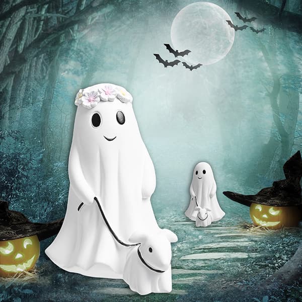 Halloween Ghost Dog Walking Decorations Hem Trädgårdsdekorationer A A