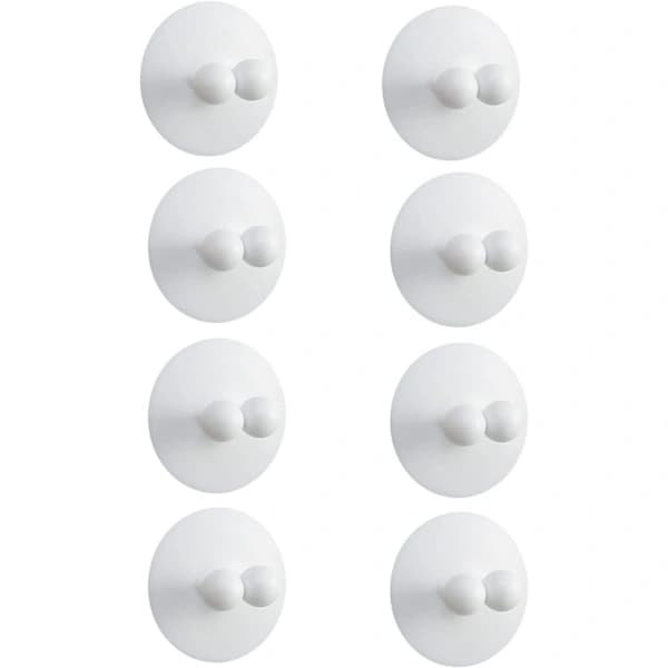 8-pack Suction Cup Toothbrush Holder, Wall Mounted Silicone Razor Hook, Drill-Free Storage for Bathroom and Kitchen, White