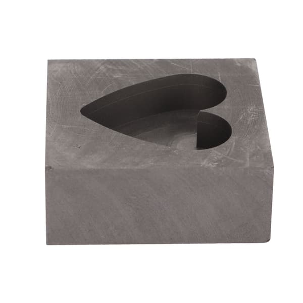 Grafitform Hjerte Grafitstøbeform Barrerform til Guld Sølv Messing Kobber Aluminium Zink Raffinering Smeltning