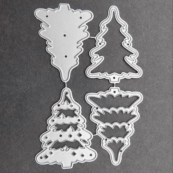 4 stk juletræsforme metalskæringsform scrapbooking håndværkspapir HOTSAL H9I7